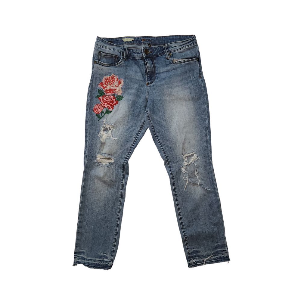 KUT From The Kloth Jeans Reese Ankle Straight Leg Women's Boyfriend Stretch Sz 8